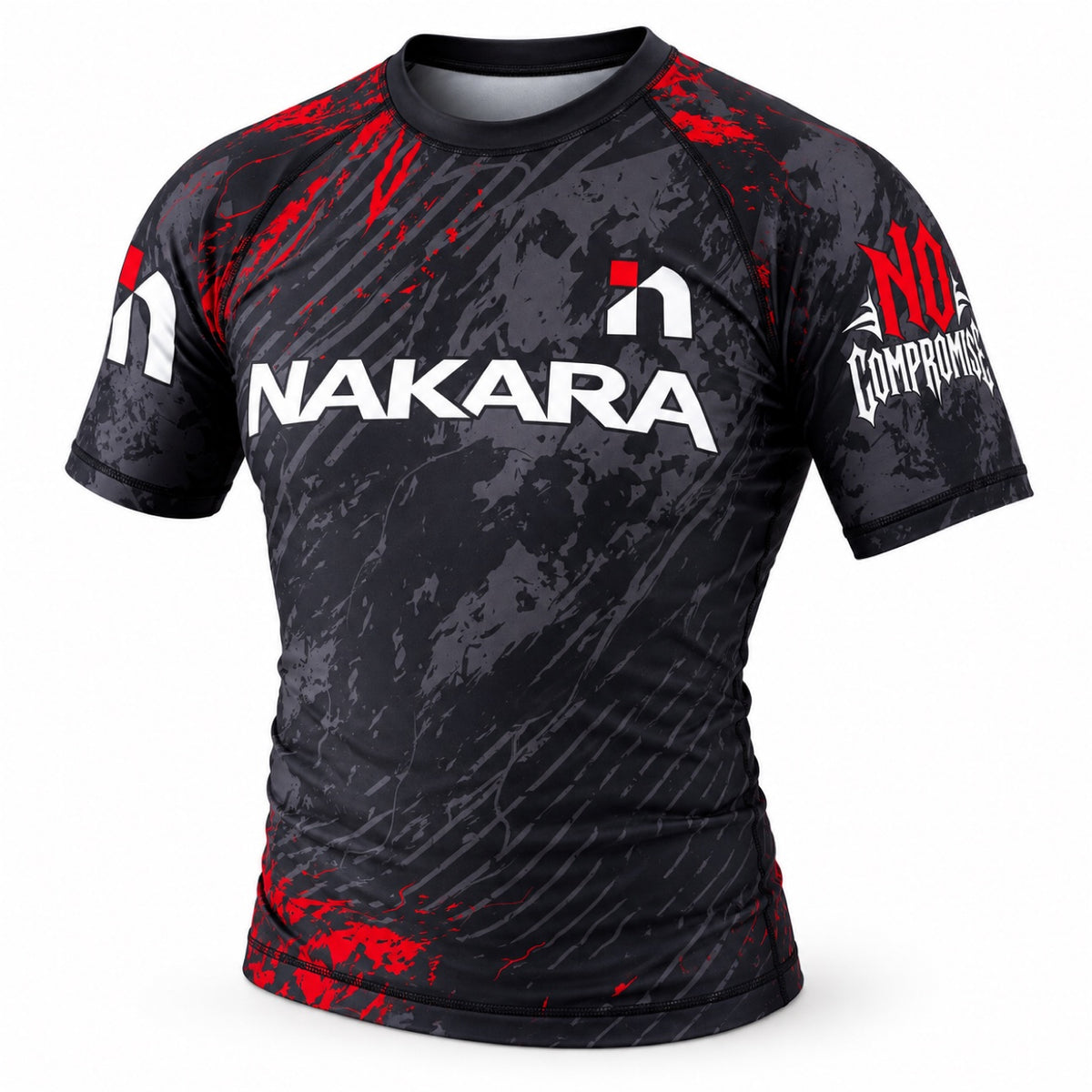 NAKARA short sleeve rash guard on model, front