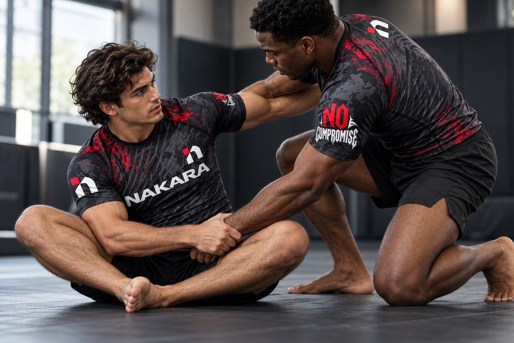 NAKARA short sleeve rash guard in No-Gi training