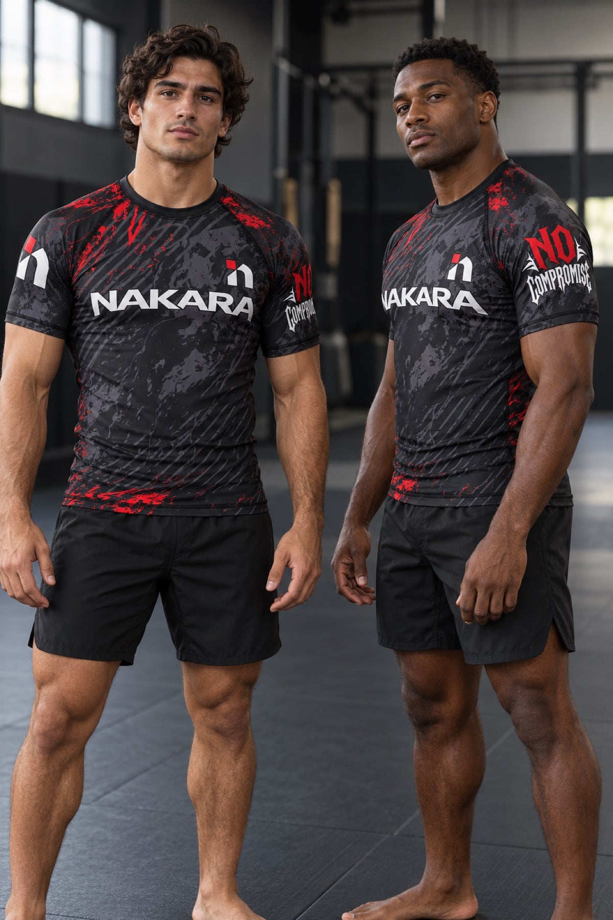NAKARA short sleeve rash guard worn in the gym