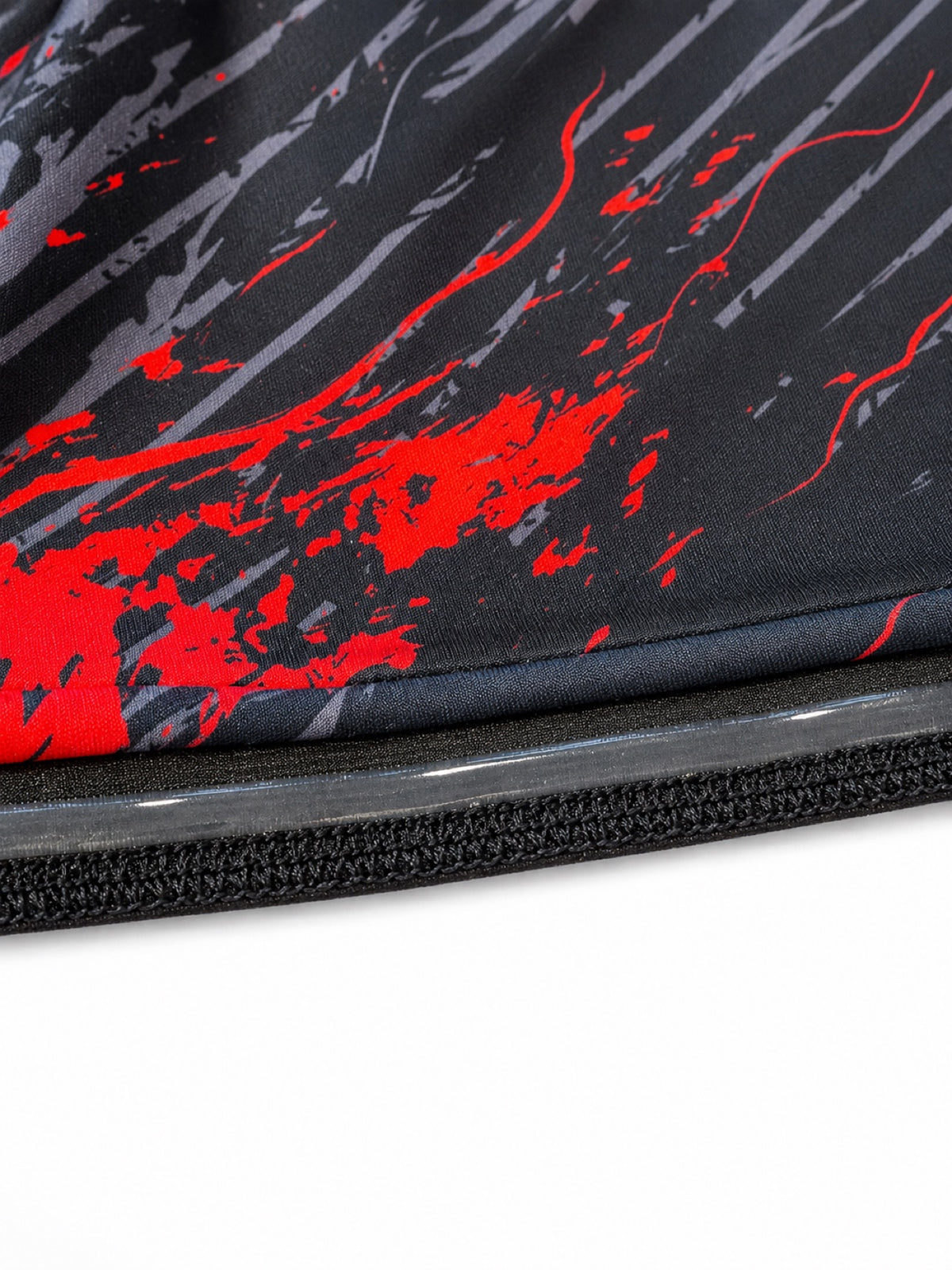 NAKARA short sleeve rash guard fabric and silicone grip hem close-up